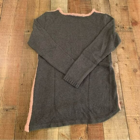 Sundance womens pink and gray asymmetrical long sleeve crew neck sweater -M - Picture 7 of 7